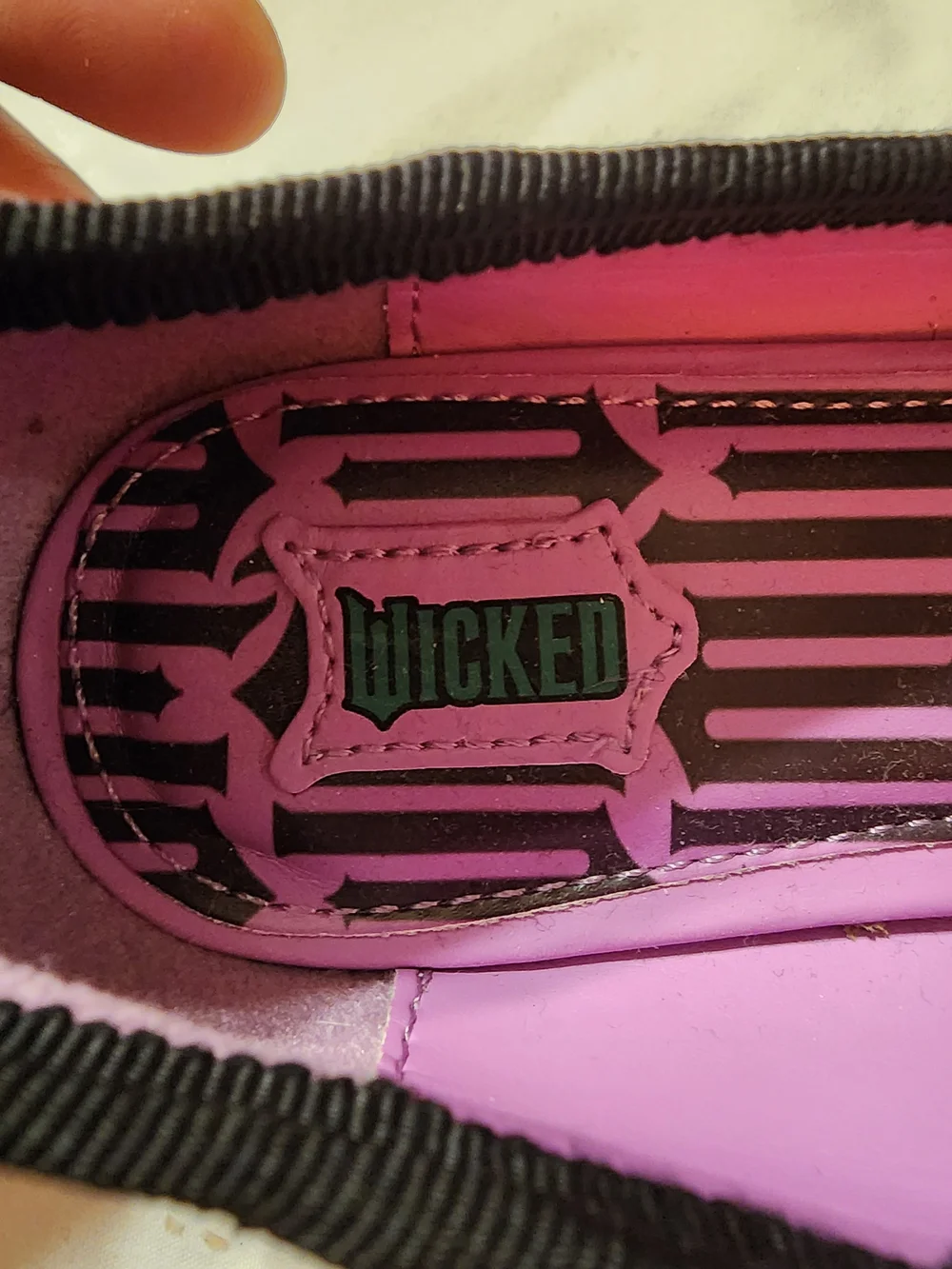Wicked themed Black Glitter Bow Ballet Flats with Green Trim girls size 12